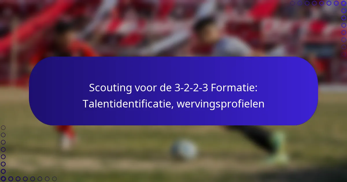Scouting voor de 3-2-2-3 Formatie: Talentidentificatie, wervingsprofielen